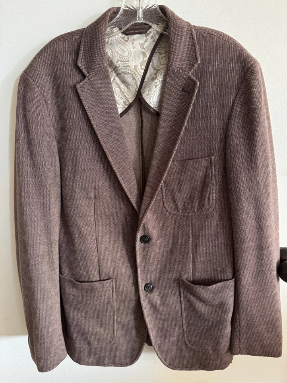 Tasso Elba Brown Knit Sport Coat/Blazer Size M 39-41 Preppy Academia Old Money